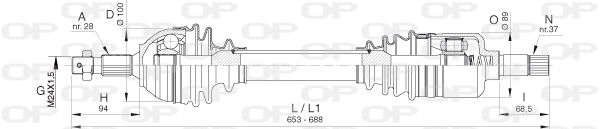 OPEN PARTS Vetoakseli DRS6387.00